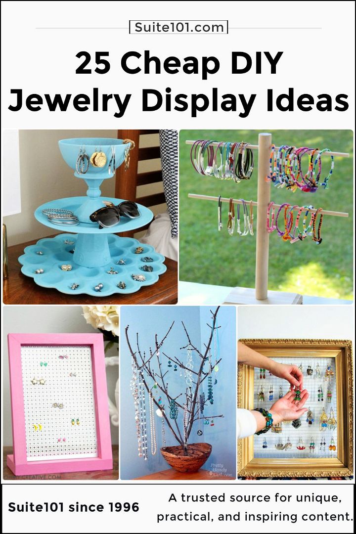 homemade DIY jewelry display ideas