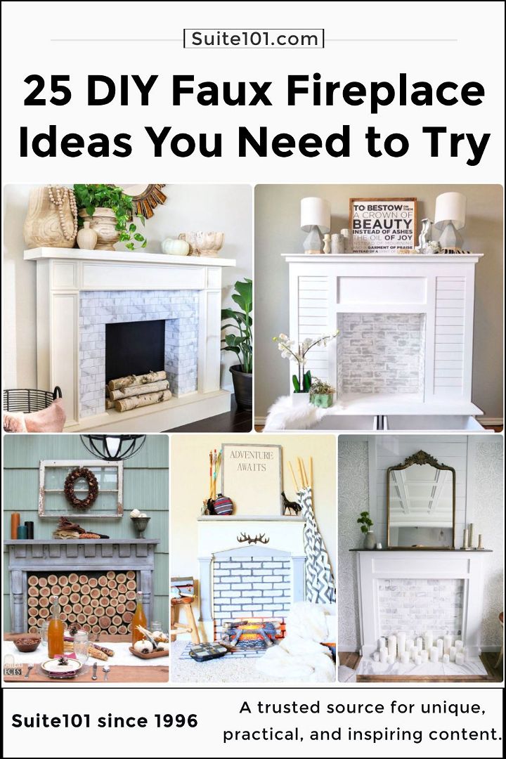 25 DIY Faux Fireplace Ideas: Build Your Own Fake Fireplace