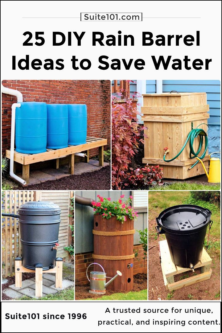 25 diy rain barrel ideas to save water