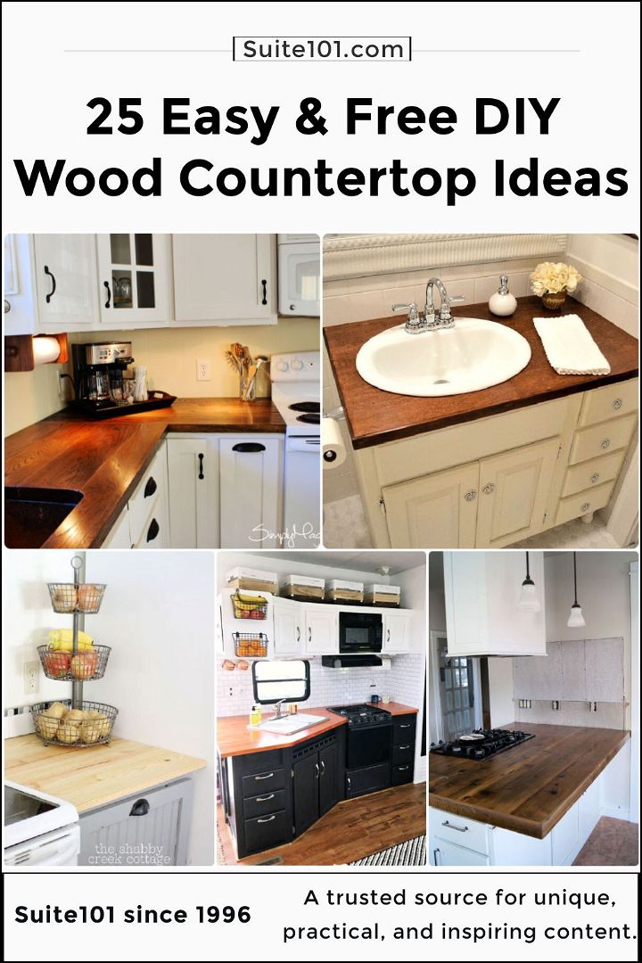 25 easy free diy wood countertop ideas