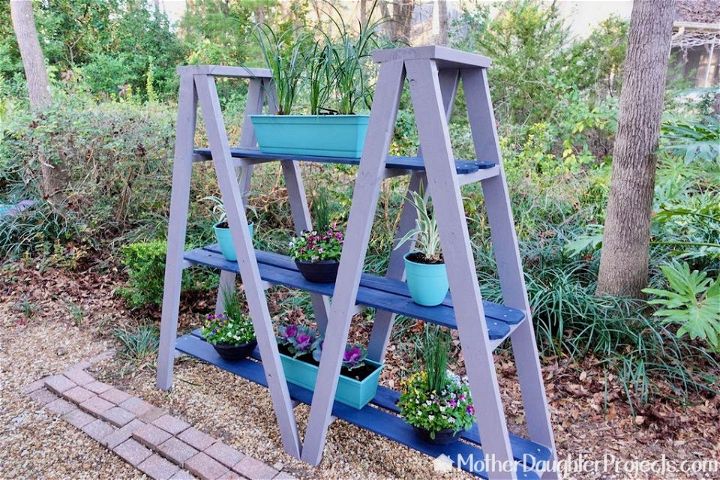 2x4 Double Ladder Plant Stand