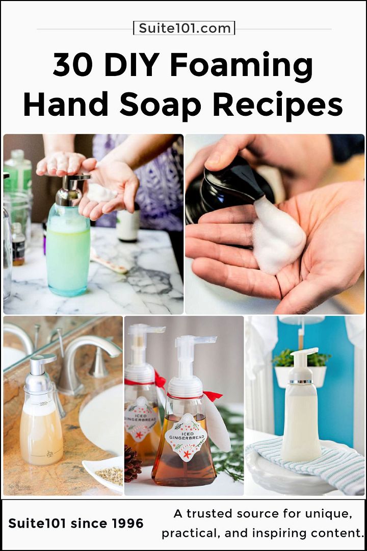 30 homemade diy foaming hand soap recipes