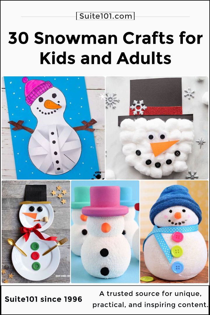 30 easy snowman crafts and ideas for kids and adults