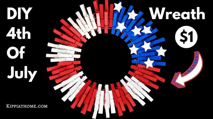 Handmade 4th of July Wreath Using Clothespins