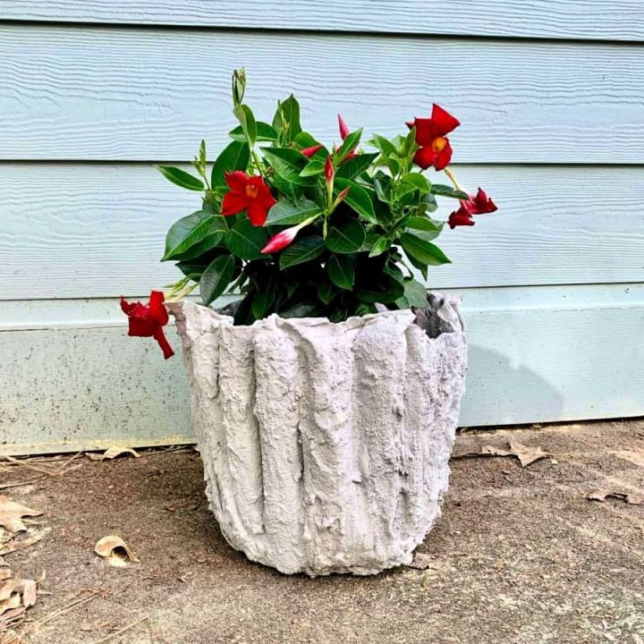 Cement Fabric Flower Pot With Cloth