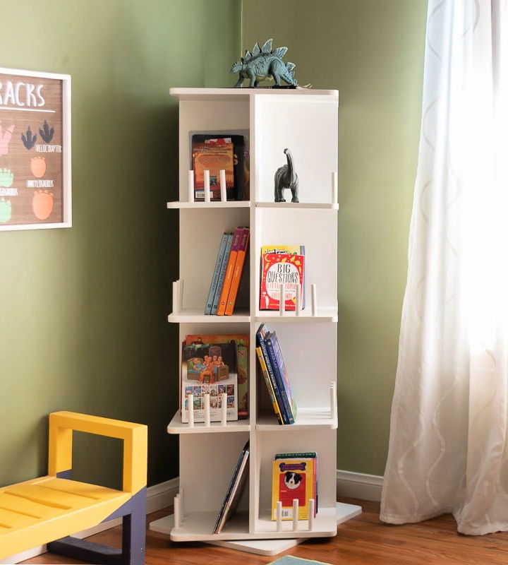 Cool DIY Rotating Bookcase for Corner