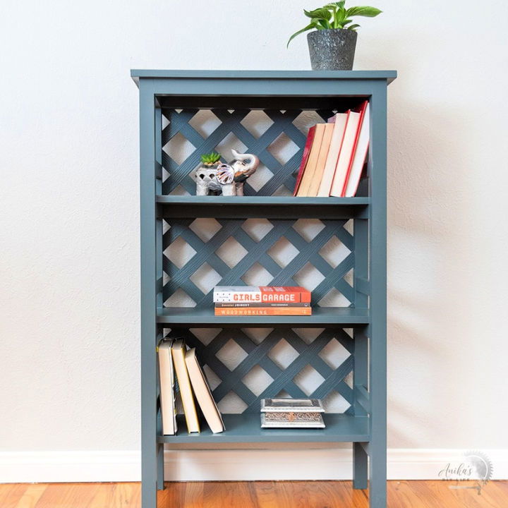 Custom Bookshelf With Trellis Back