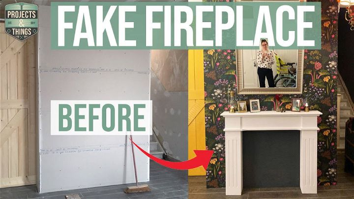 DIY Faux Fireplace for Under $50