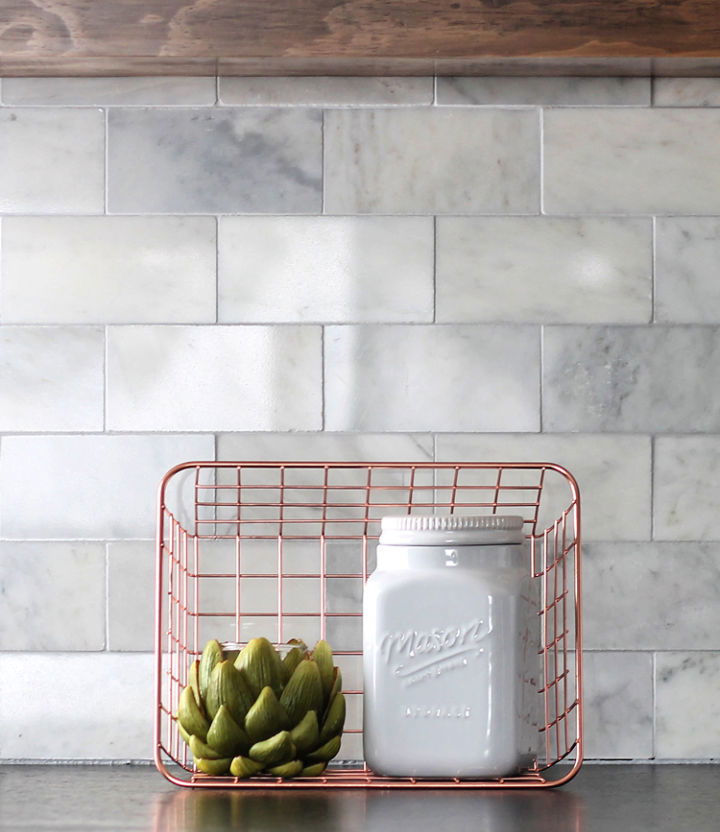 DIY Marble Subway Tile Backsplash