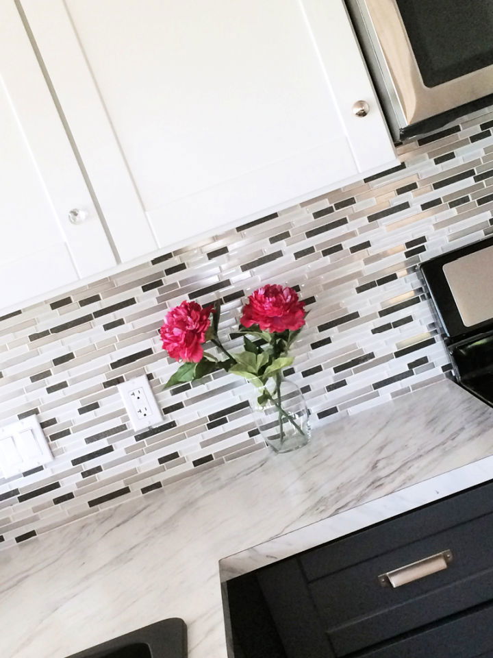 DIY Mosaic Glass Tile Backsplash on a Budget