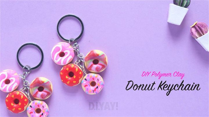 DIY Polymer Clay Donut Keychain