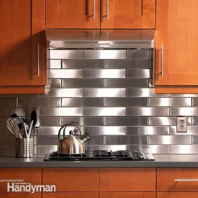 DIY Stainless Steel Kitchen Backsplash
