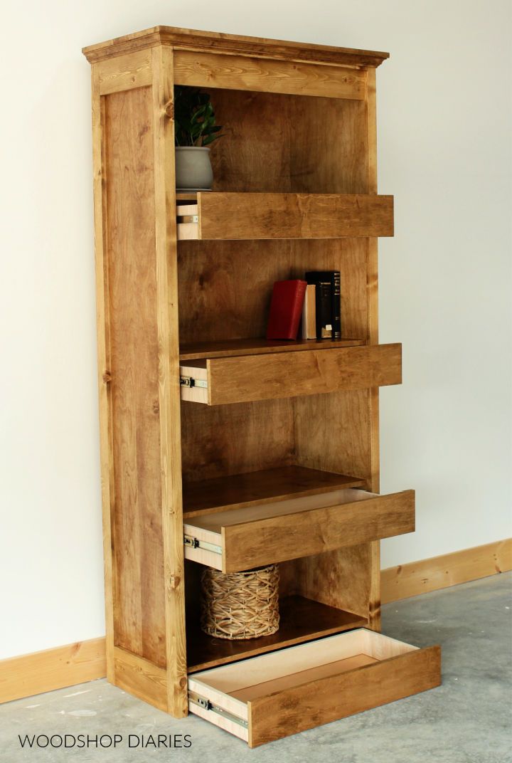 Easy DIY Bookshelf With Hidden Storage
