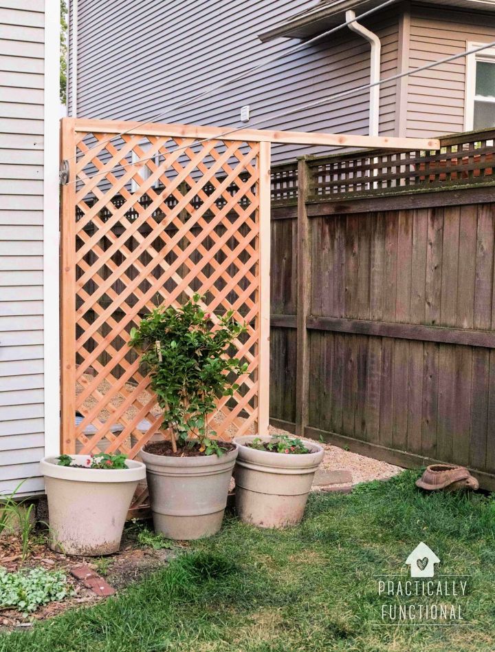 Easy DIY Trellis Backyard Privacy Screen