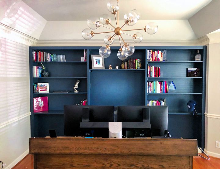 Fancy DIY Full Wall Bookshelf for Office