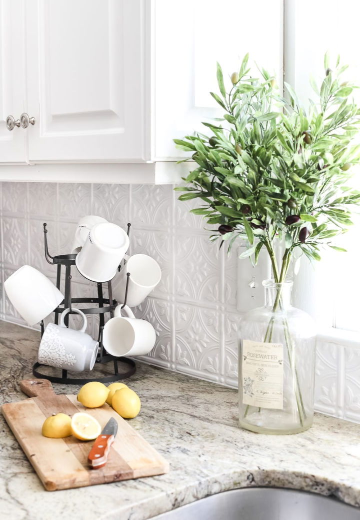 Farmhouse Style Pressed Tin Kitchen Backsplash