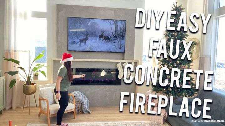 Faux Concrete Electric Fireplace
