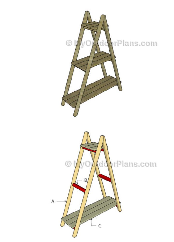 Free Ladder Plant Stand Plan
