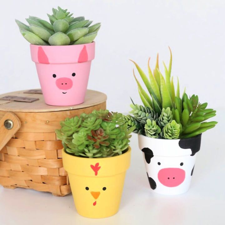 Fun Spring Animals Flower Pot for Kids