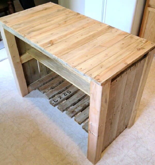 Make Pallet Kitchen Island Under $50