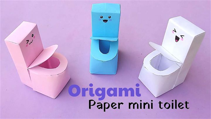 Origami Paper Toilet for Dollhouse Bathroom
