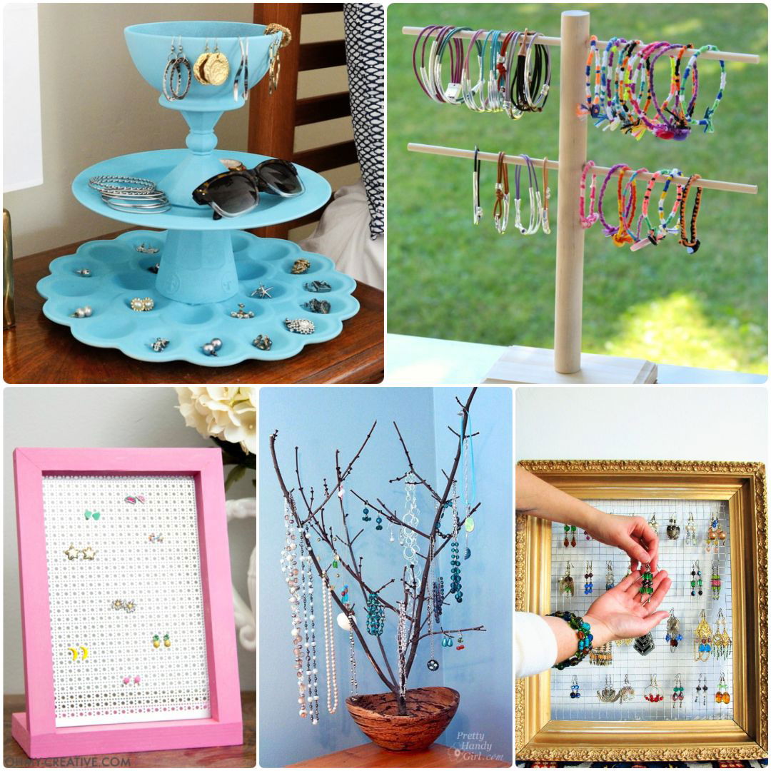 homemade DIY jewelry display ideas