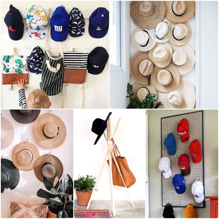 easy diy hat rack ideas - clever hat organizer ideas