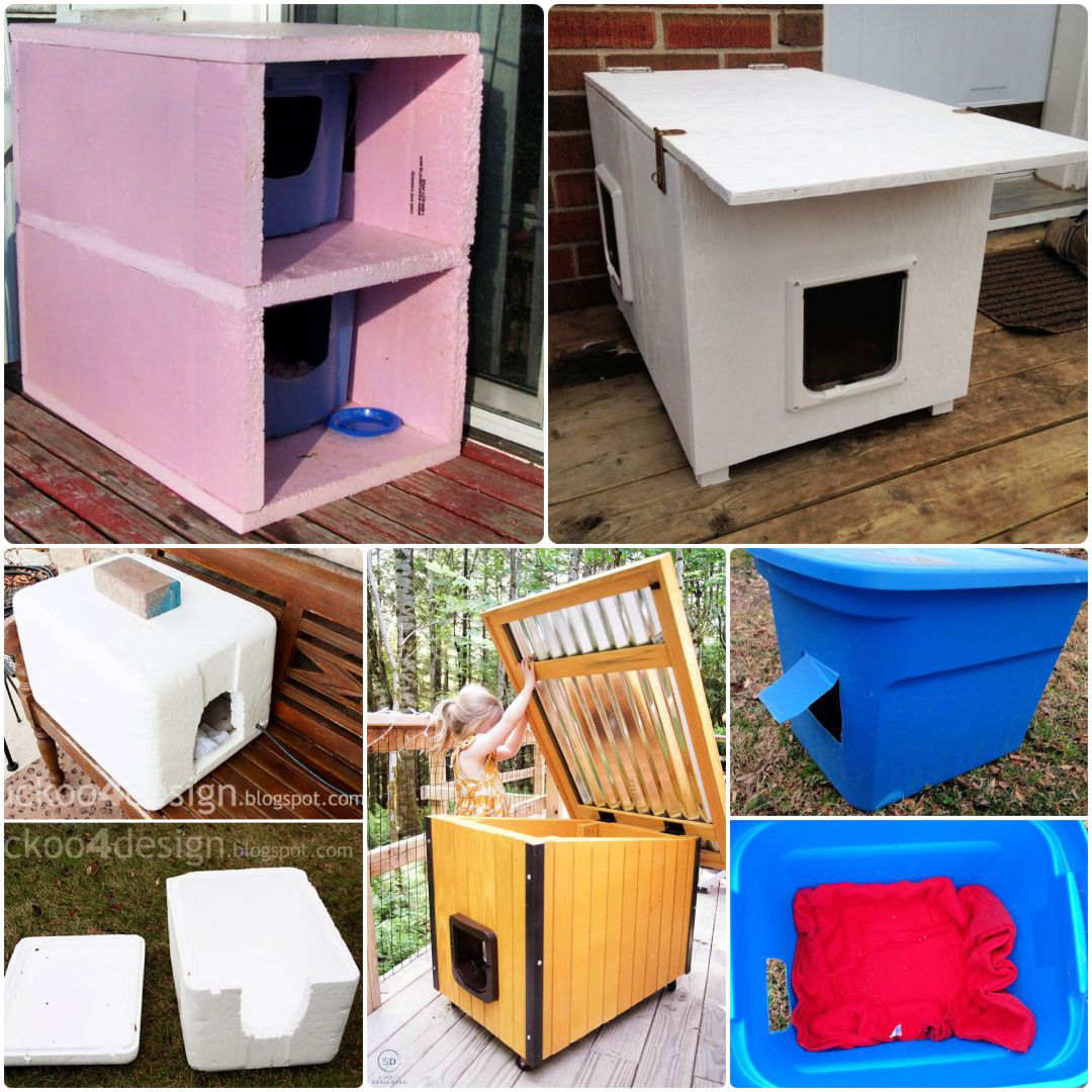 15 diy outdoor cat house plans for feline shelter