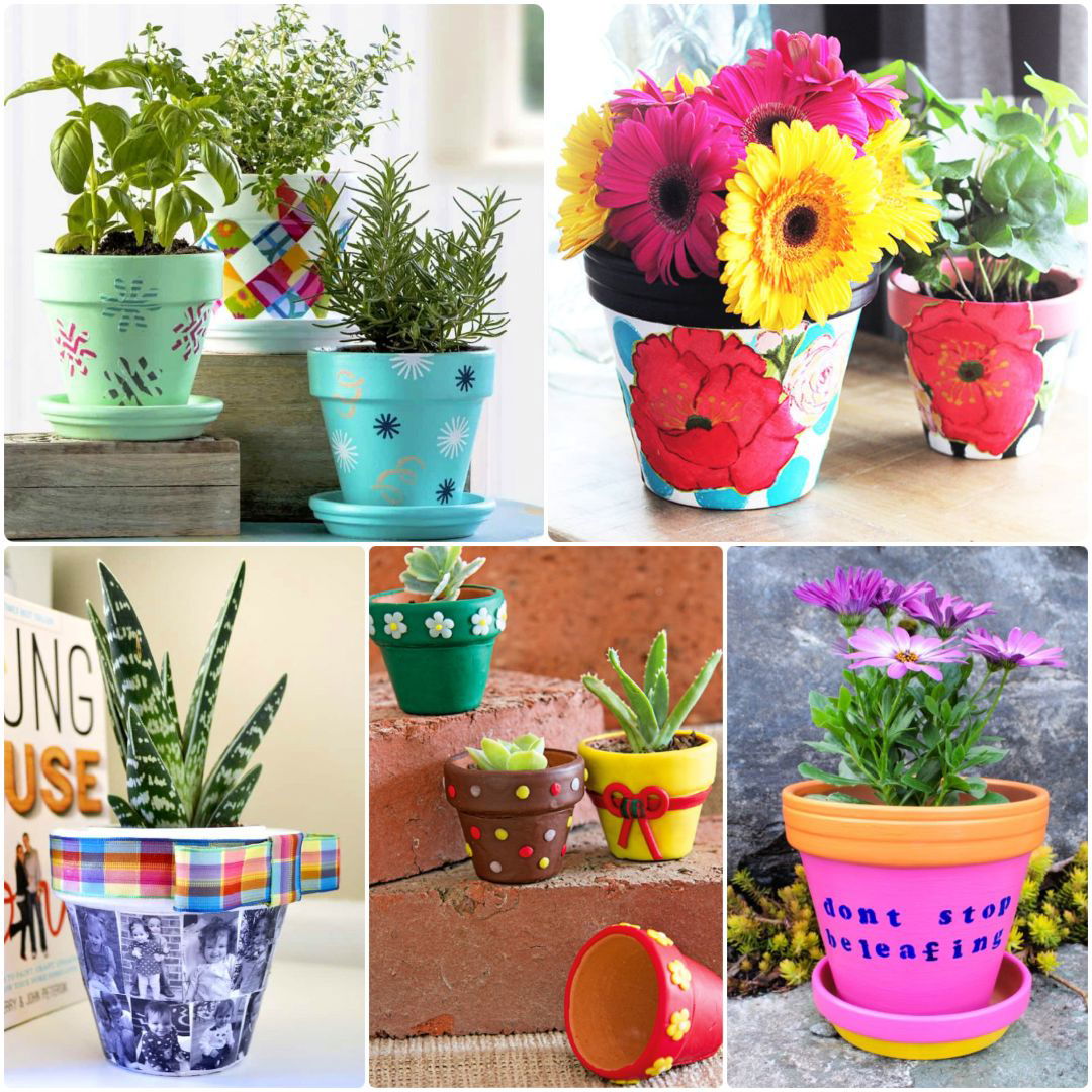 Easy Painted Flower Pot Design Ideas - The DIY Nuts