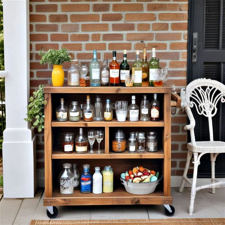 DIY porch bar to enjoy impromptu gatherings