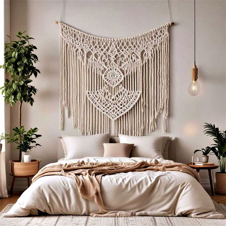 add a macrame wall hanging touch of bohemian