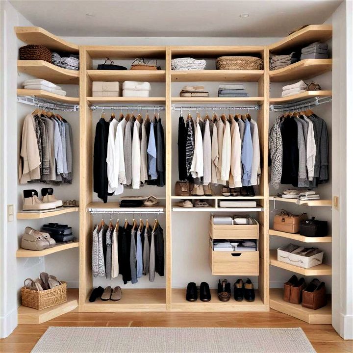 adjustable shelving for small closet