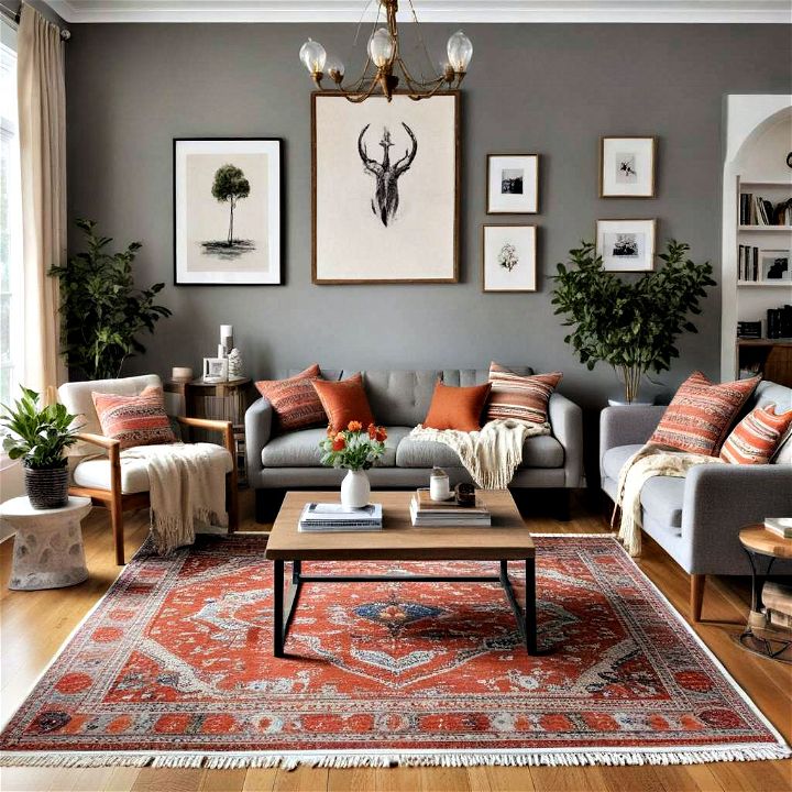 anchor the room with a central rug