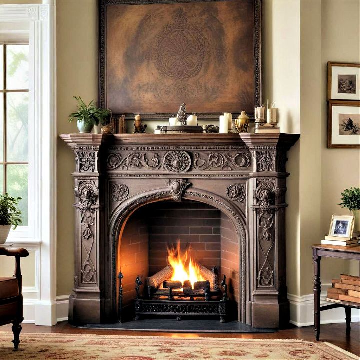 antique style corner fireplace