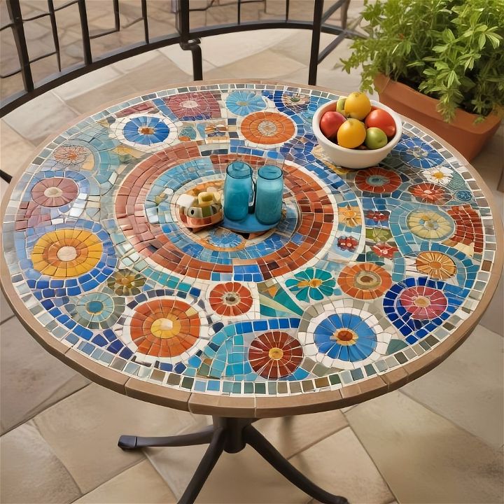 artistic mosaic tile tabletop