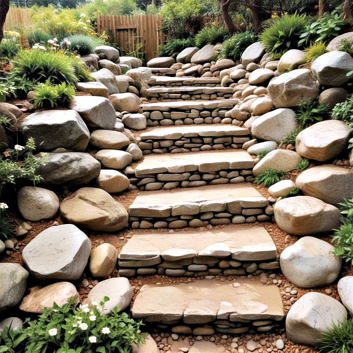 attractive and practical rockery staircase