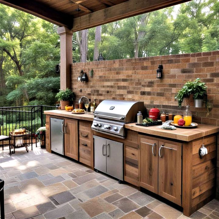 back porch inviting outdoor kitchen area