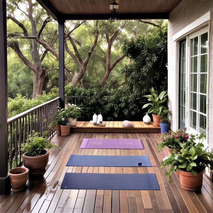 back porch yoga studio to practice mindfulness