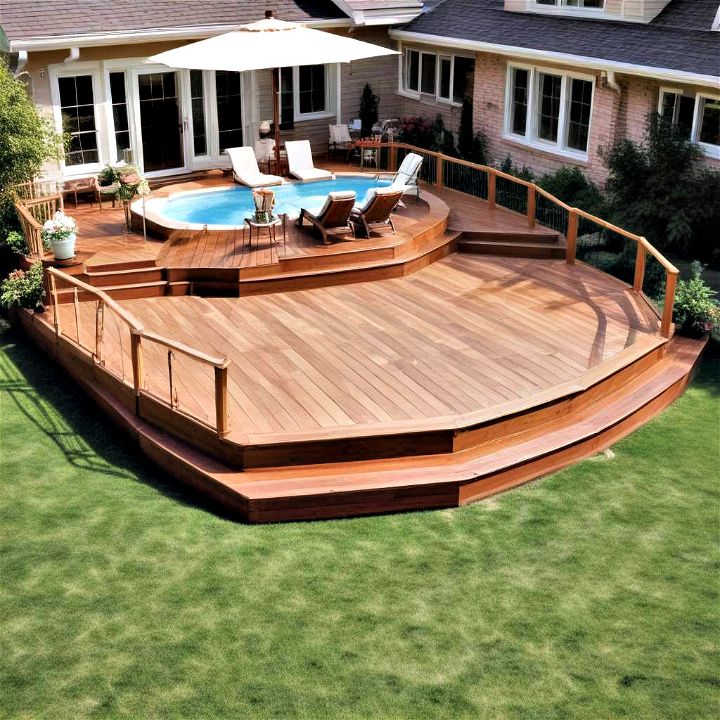 backyard classic wooden deck surround