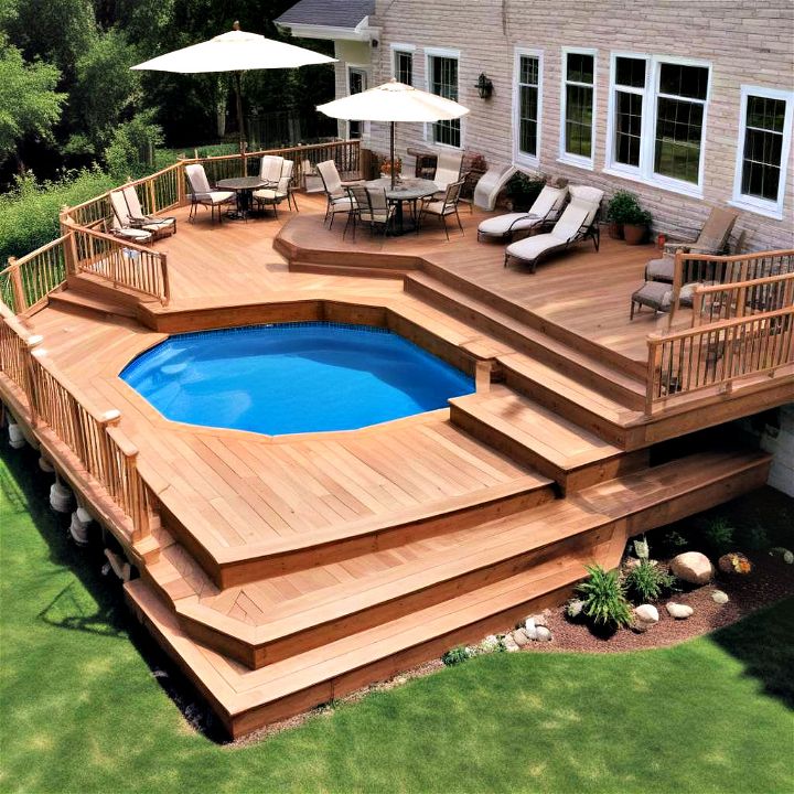 backyard multi level deck design