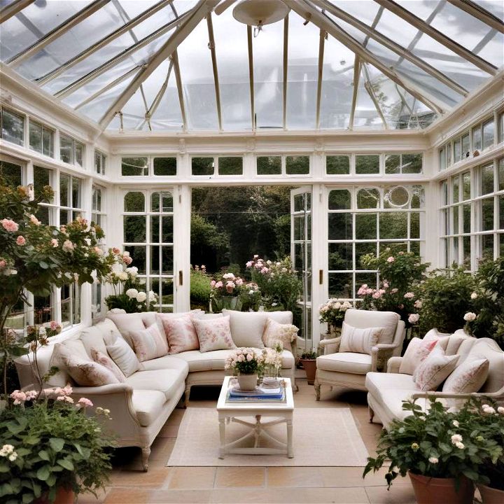 beautiful english garden conservatory