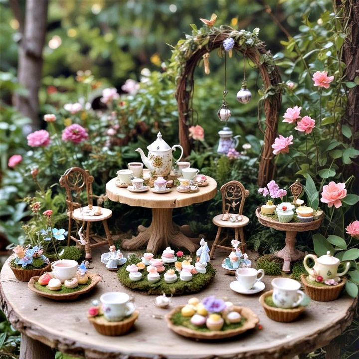 beautiful fairy tea party setup