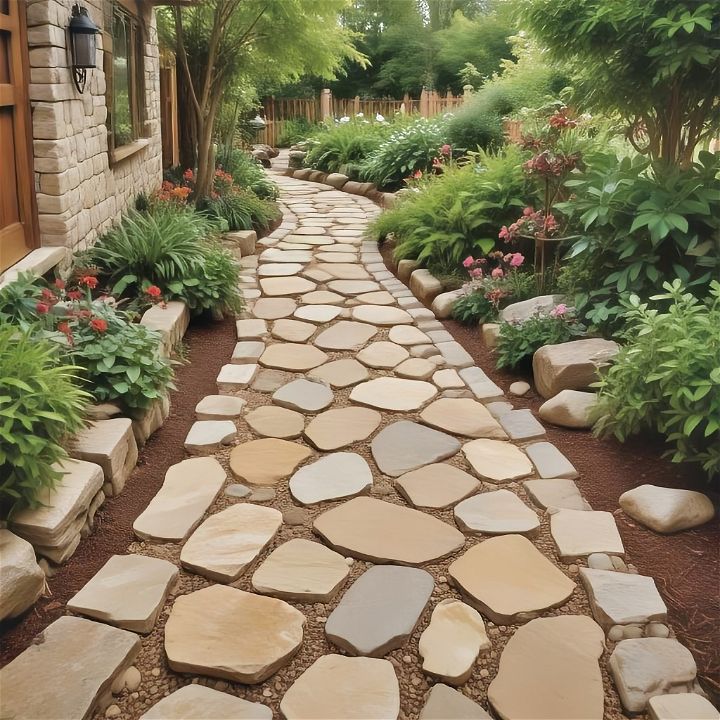 beautiful natural stone pathway