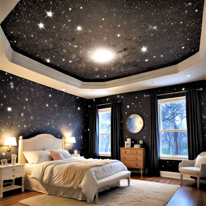 bedroom ceiling into a starry night sky