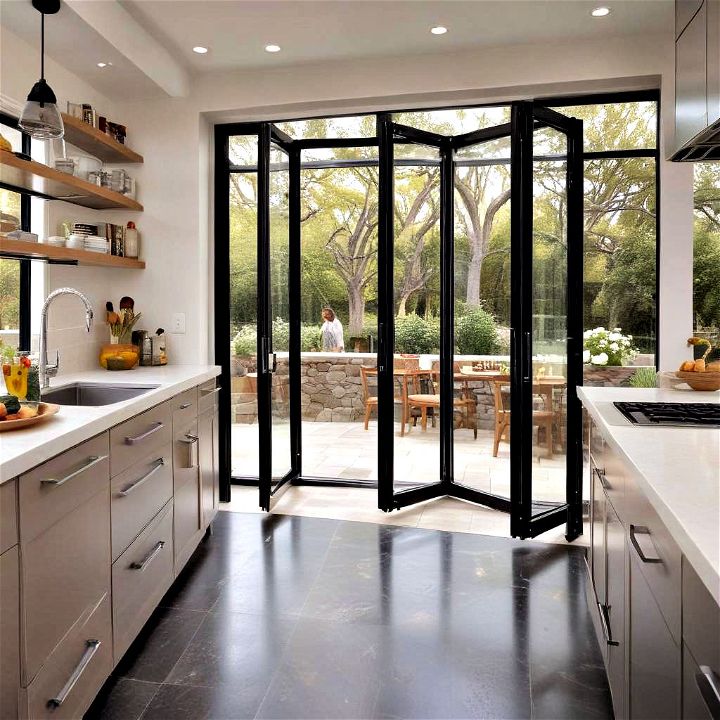 bi fold windows or doors kitchen remodel