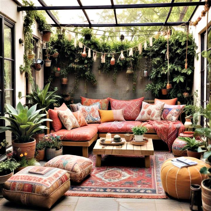 bohemian chic lounge for lazy afternoons