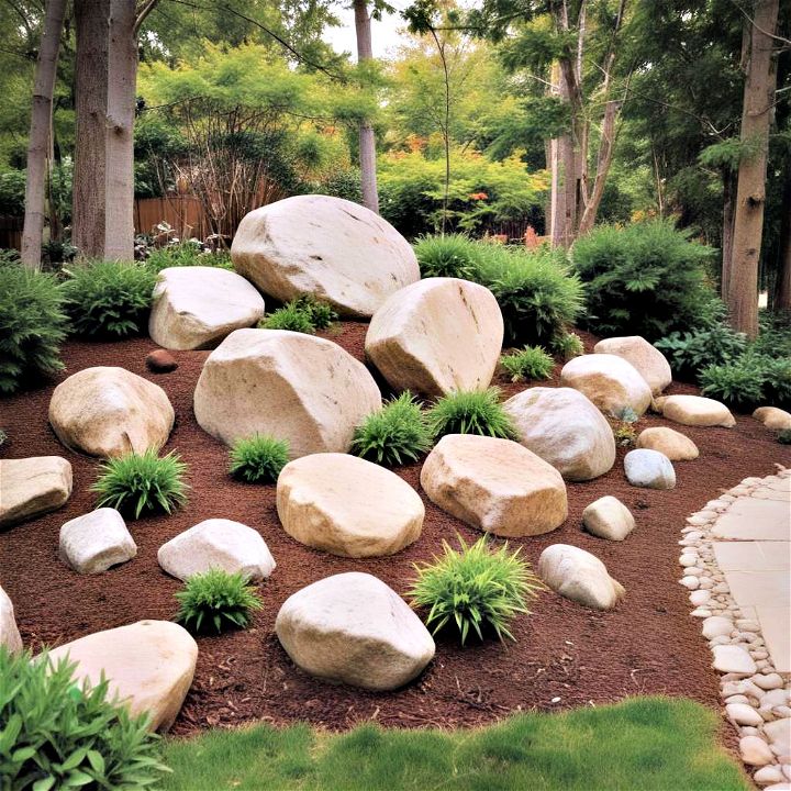 boulders to add natural element to your garden