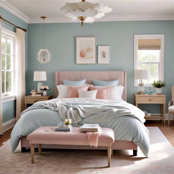 bright and airy color scheme for bedroom