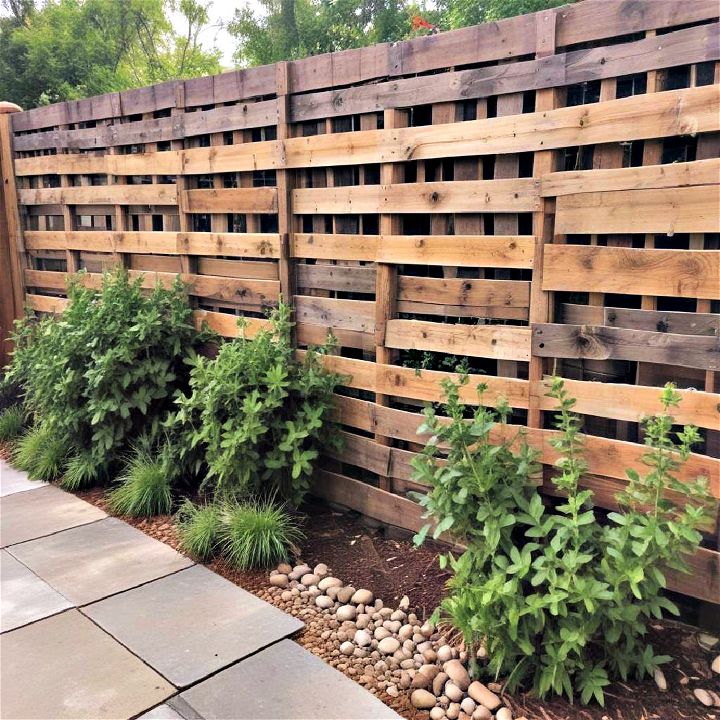 budget friendly option upcycled pallet fence