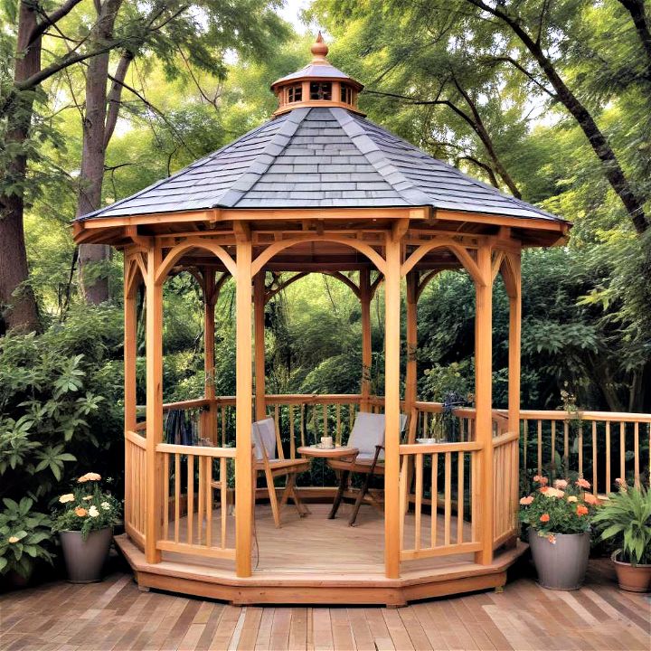 build a gazebo on deck for a serene studio space
